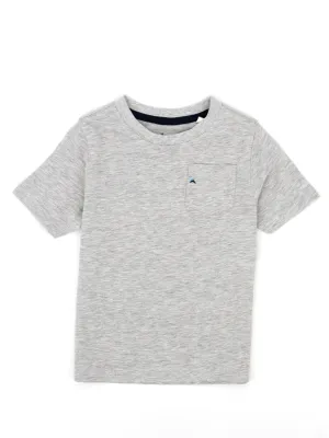 Kids Boy Side Pocket Embroidered Top,Grey