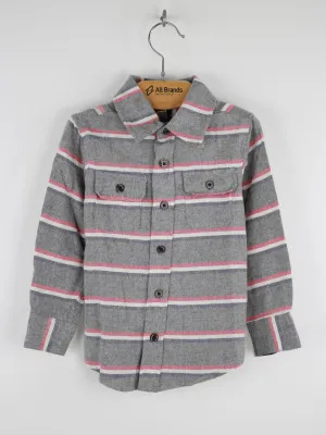 Kids Boy Striped Casual Shirt,Grey