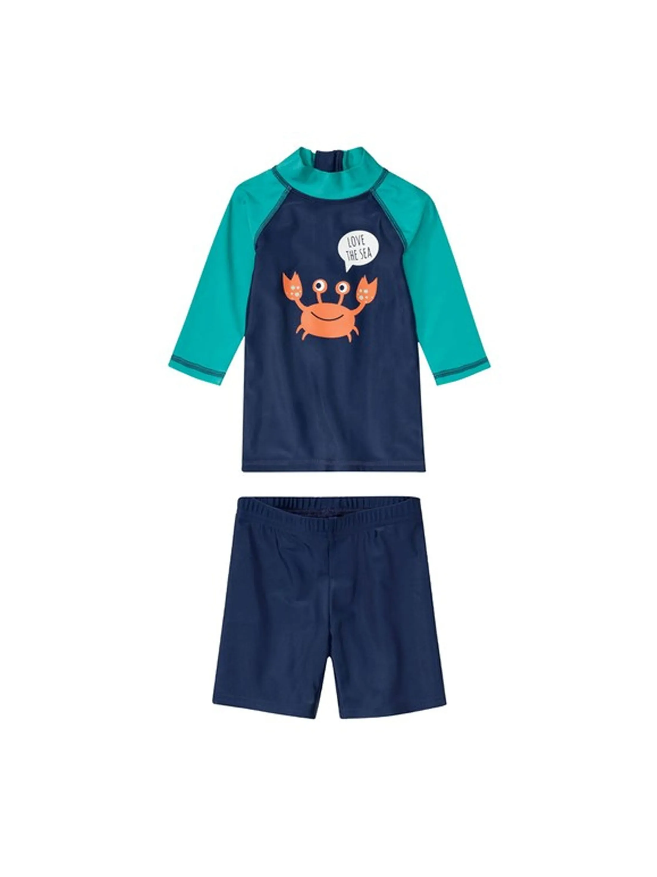 Kid's Boy's 2 Pcs Short And Graphic Tankini Top,Aqua/Navy