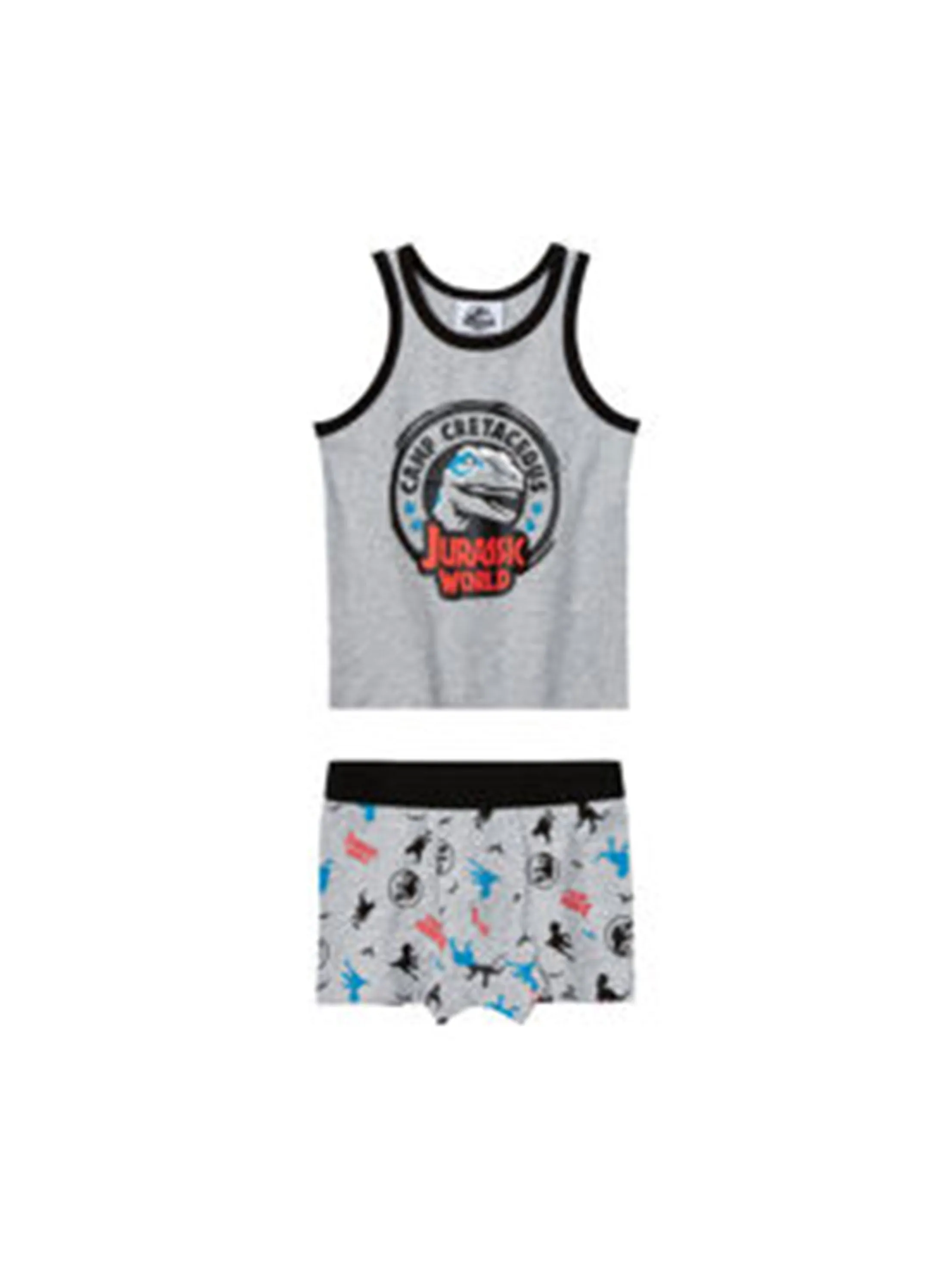 Kid's Boy's 2 Pcs Tank Top & Boxer Set,Grey