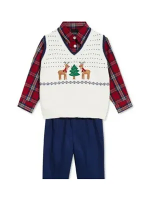 Kids Boy's 3 Pcs Christmas Top & Bottom Set,Multi