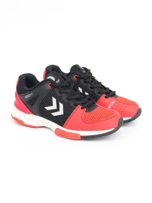Kids Boy's Brand Logo Embroidered Trainers,Black/Red