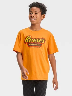 Kids Boy's Brand Logo Printed T-Shirt,Orange