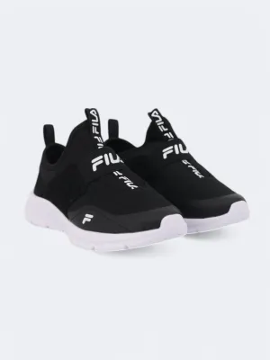 Kids Boy's Brand Logo Printed Trainers,Black