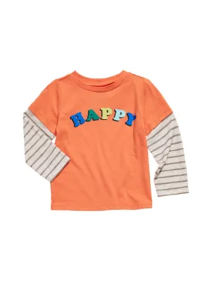 Kids Boy's Graphic Printed T-Shirt,Orange