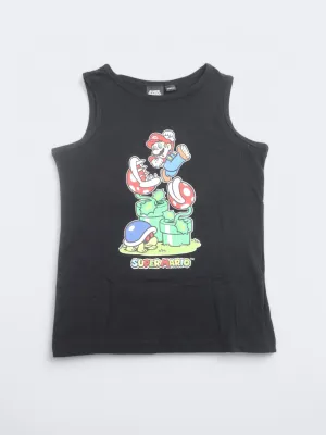 Kid's Boy's Graphic Printed Tank Top,Black