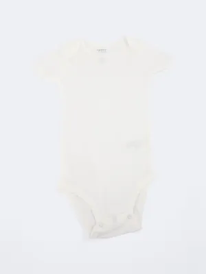 Kids Boy's Plain Bodysuit,White