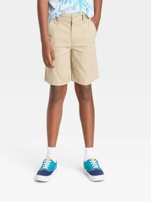 Kid's Boy's Plain Chino Shorts,Beige