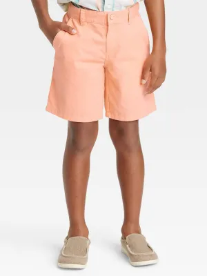 Kids Boy's Plain Chino Shorts,Orange