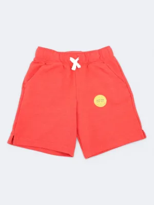 Kids Boy's Plain Shorts,Red