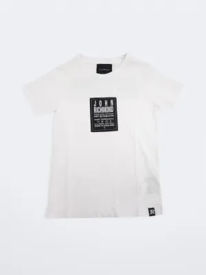 Kid's Boy's Printed Embroidered T-Shirt,White