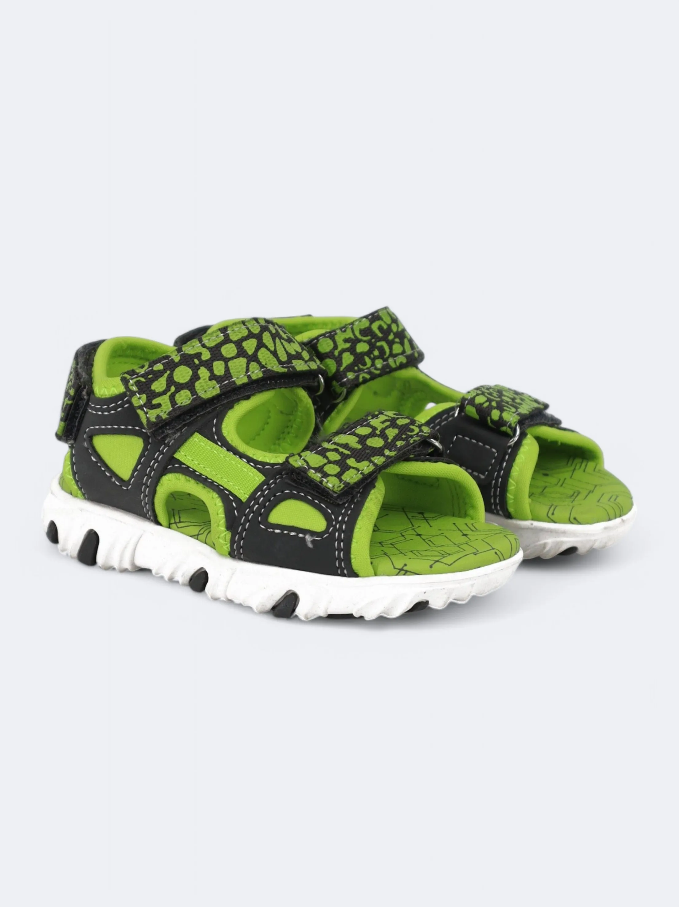Kids Boy's Printed Sandals,Grey/Green