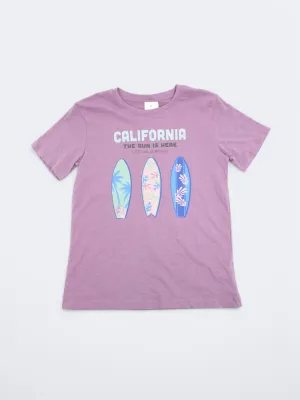 Kid's Boy's Printed T-Shirt,Purple