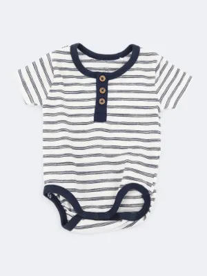 Kids Boy's Striped Bodysuit,Navy/White