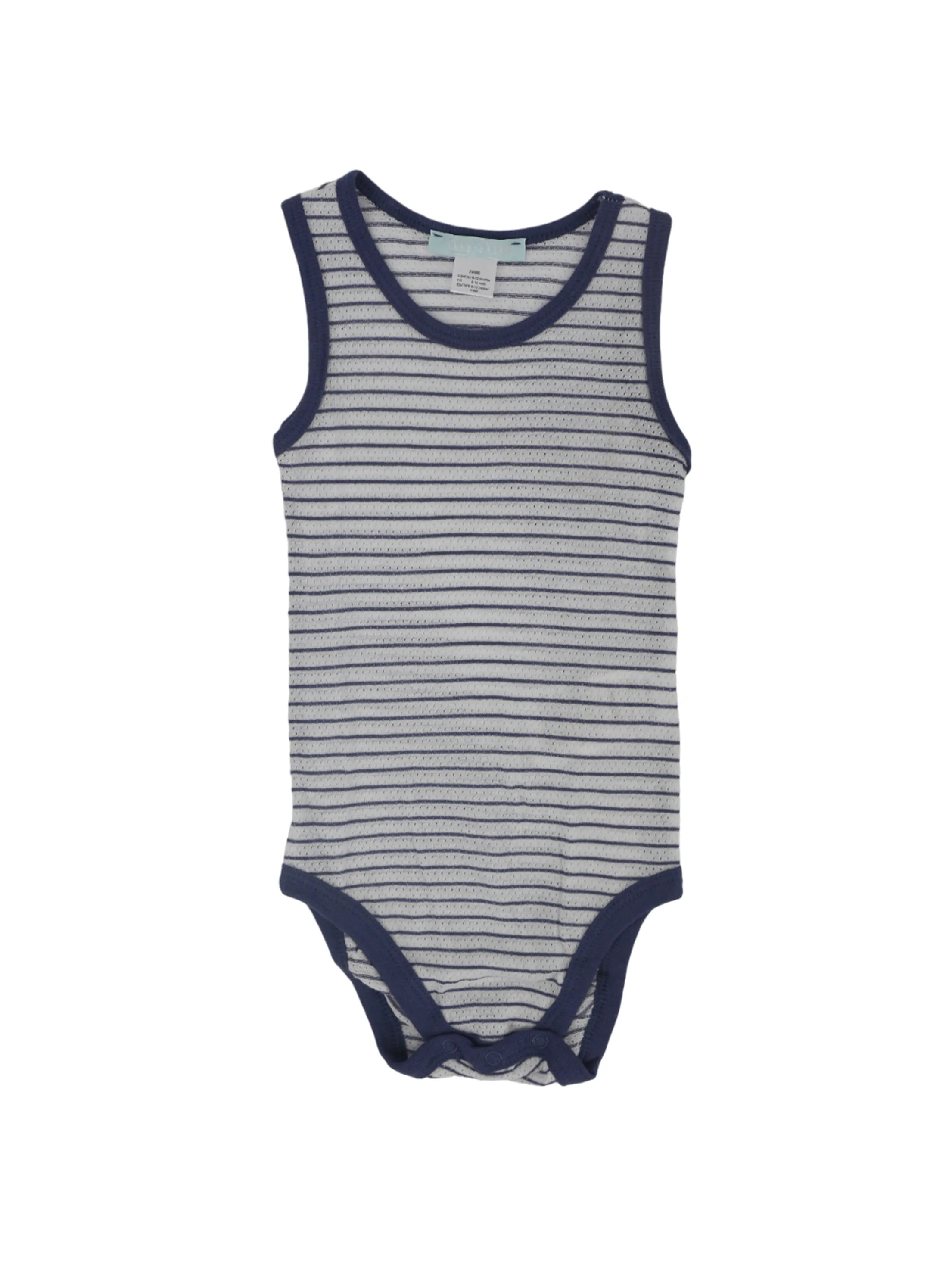 Kids Boy's Striped Bodysuit,White/Blue