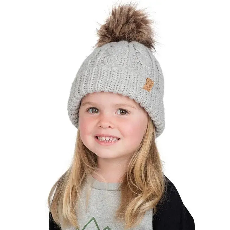 Kids’ Cable Knit Beanie | Grey | Jan & Jul