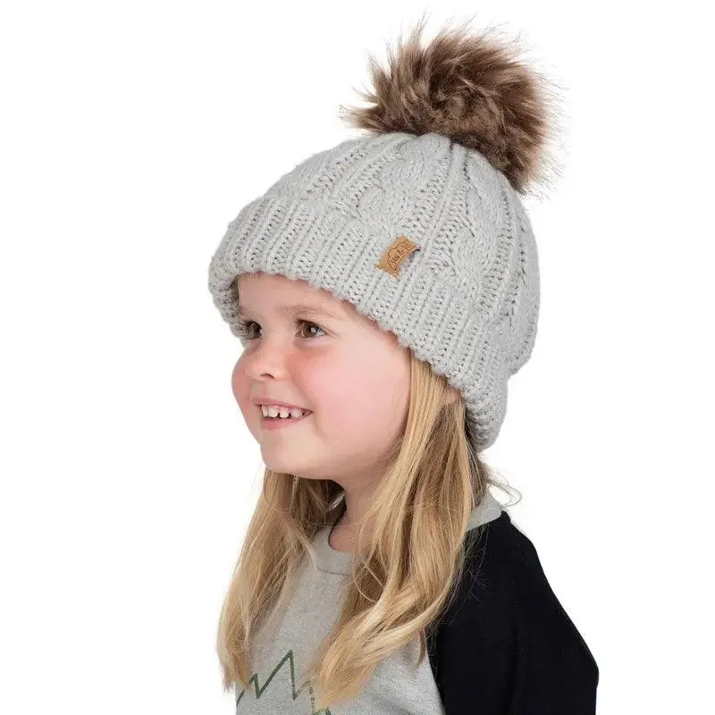 Kids’ Cable Knit Beanie | Grey | Jan & Jul