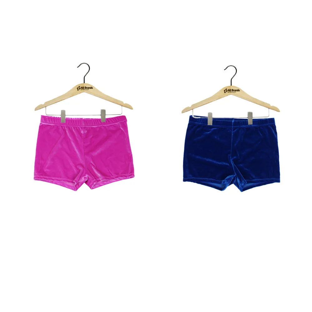 Kids Girl 2 Pack Velour Dance Short,Pink/Blue