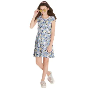 Kids Girl Butterfly-Print Fit & Flare Dress,Blue