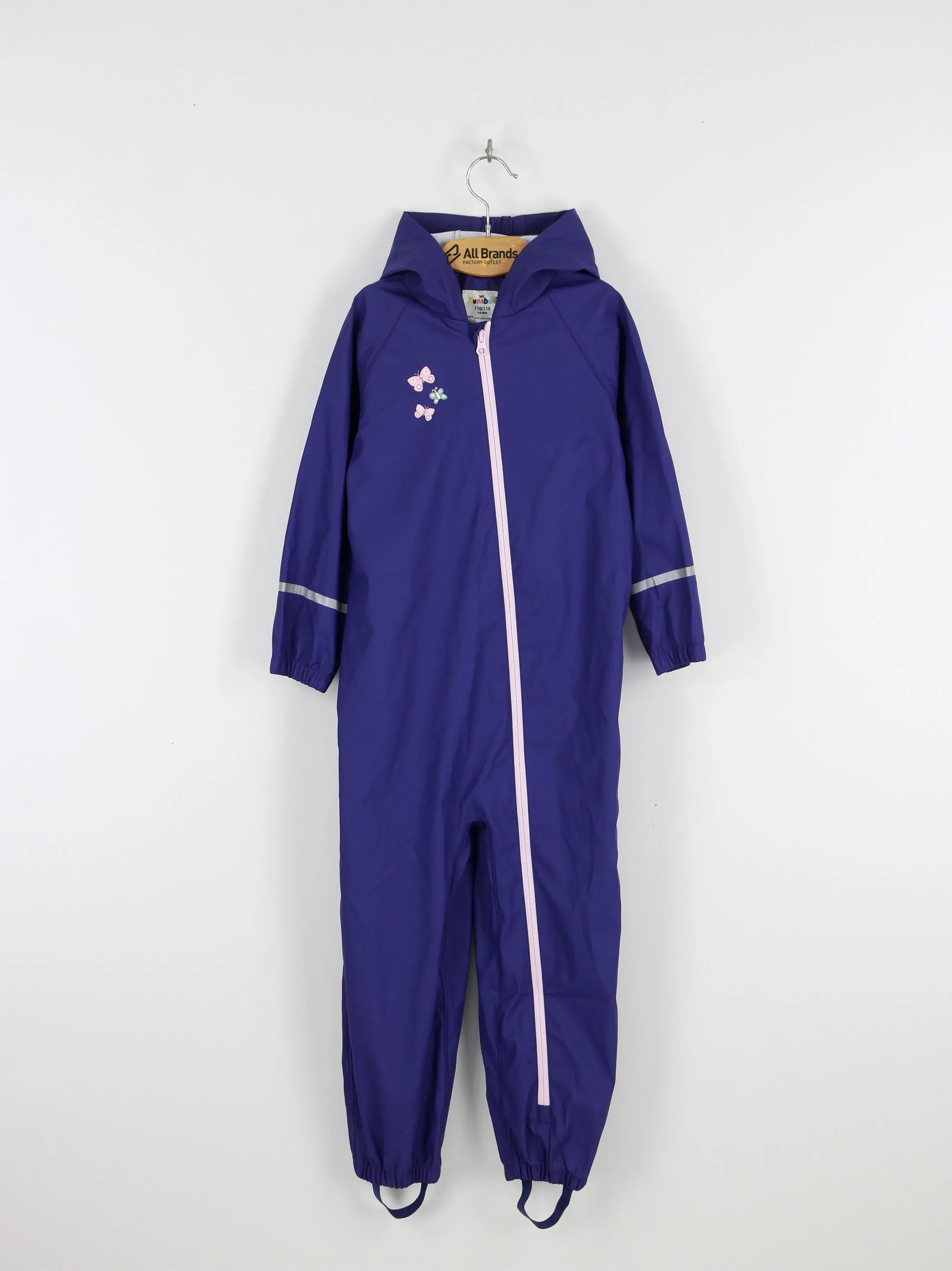 Kids Girl Butterfly Print Leather Jumpsuits, Purple
