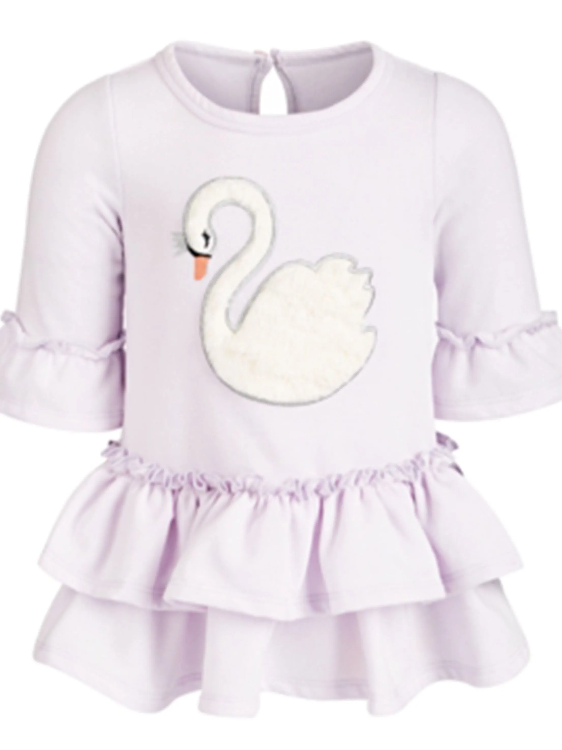 Kids Girl Emboidered Ruffle Dress,Light Purple