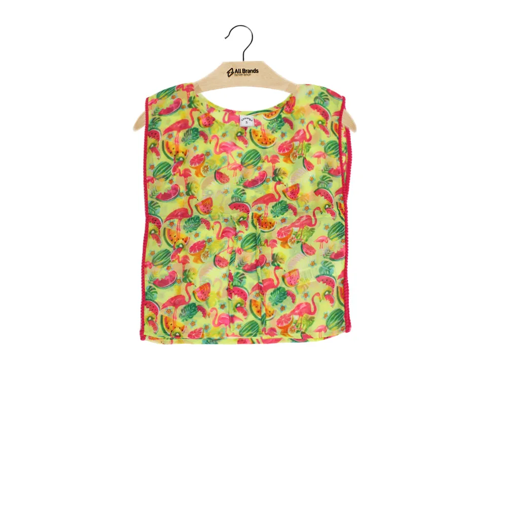 Kid's Girl Fruits Print Top,Multi