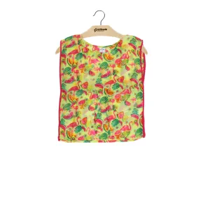 Kid's Girl Fruits Print Top,Multi
