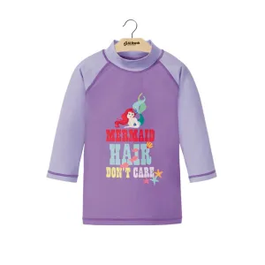 Kids Girl Graphic Print Swim-Top,Purple