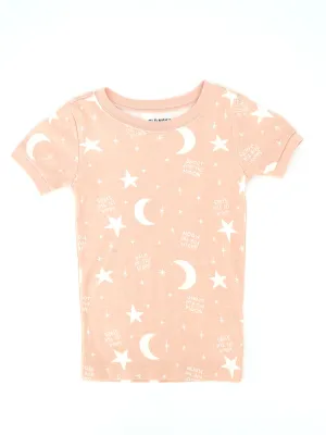 Kids Girl Graphic Printed Sleepwear Top,Pink
