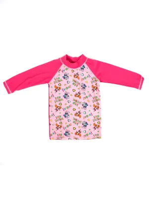 Kids Girl Graphic Printed Swim Top,Pink