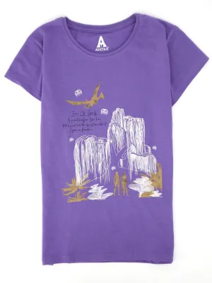 Kids Girl Graphic Printed T-Shirt,Purple