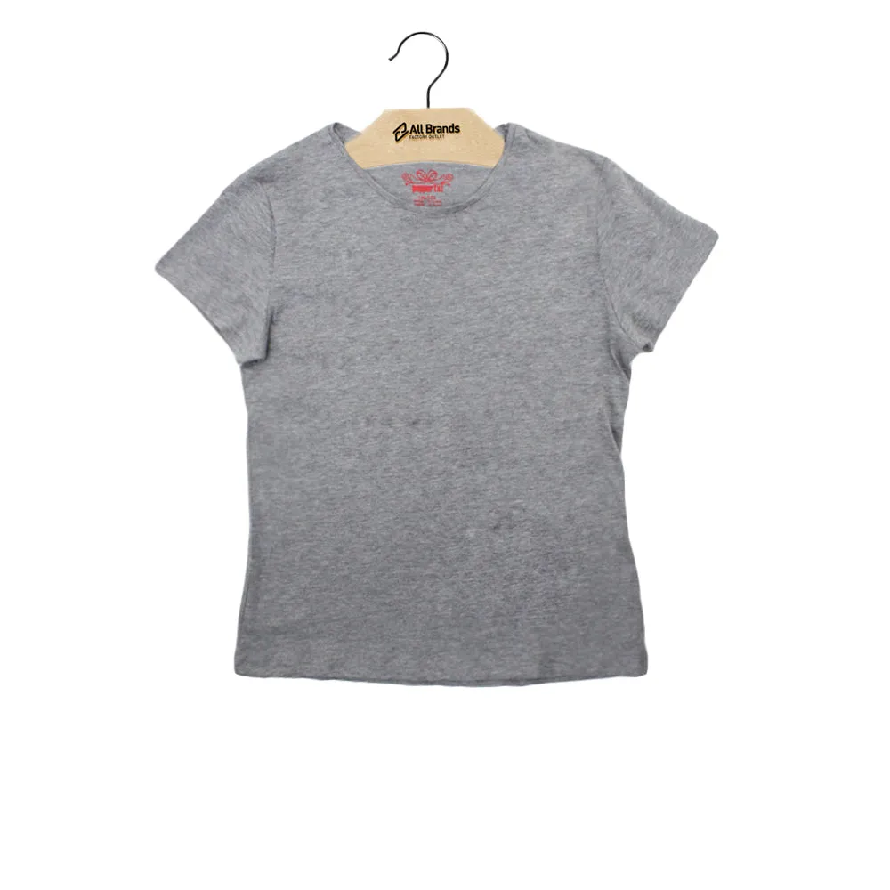 Kids Girl Plain Casual Top,Grey