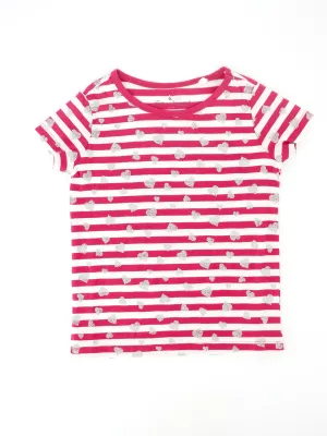 Kids Girl Striped T-Shirt,Fuchsia