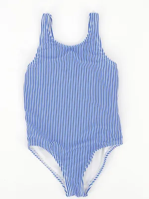 Kid's Girl Striped Tankini Top,Blue/White