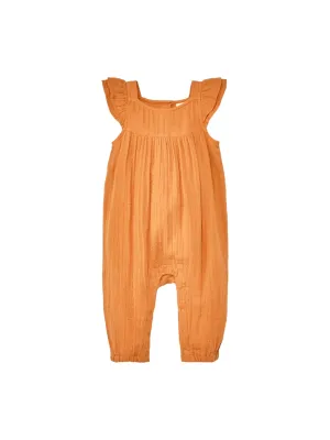 Kids Girl Textured Jumpsuit,Orange