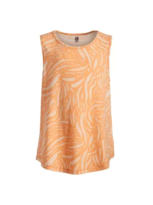 Kids Girl Tiger Printed Tank Top,Orange