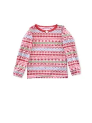 Kids Girl's 2 Pcs Printed Sleepwear Top & Socks Set,Multi