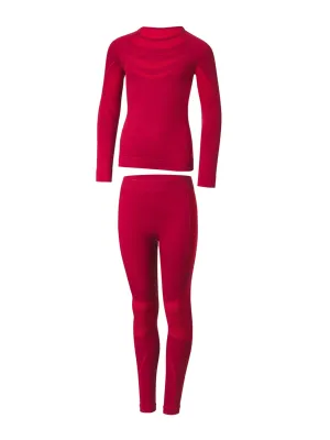 Kids Girl's 2 Pcs Textured Top & Bottom Sleepwear Set,Red