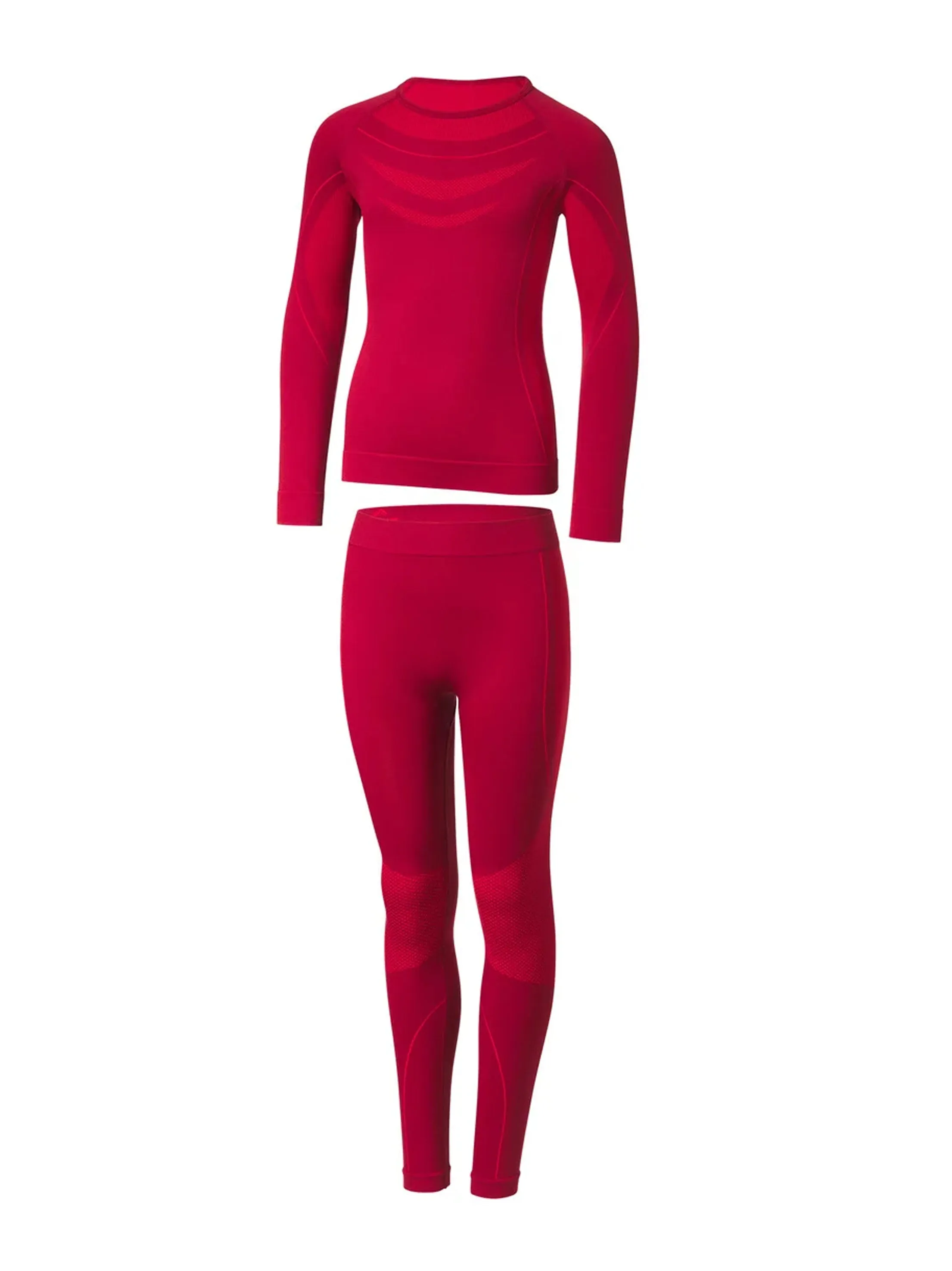 Kids Girl's 2 Pcs Textured Top & Bottom Sleepwear Set,Red