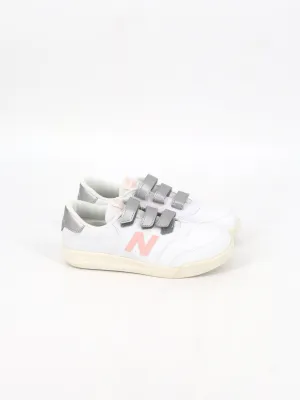 Kids Girl's Brand Logo Patched Sneakers,White