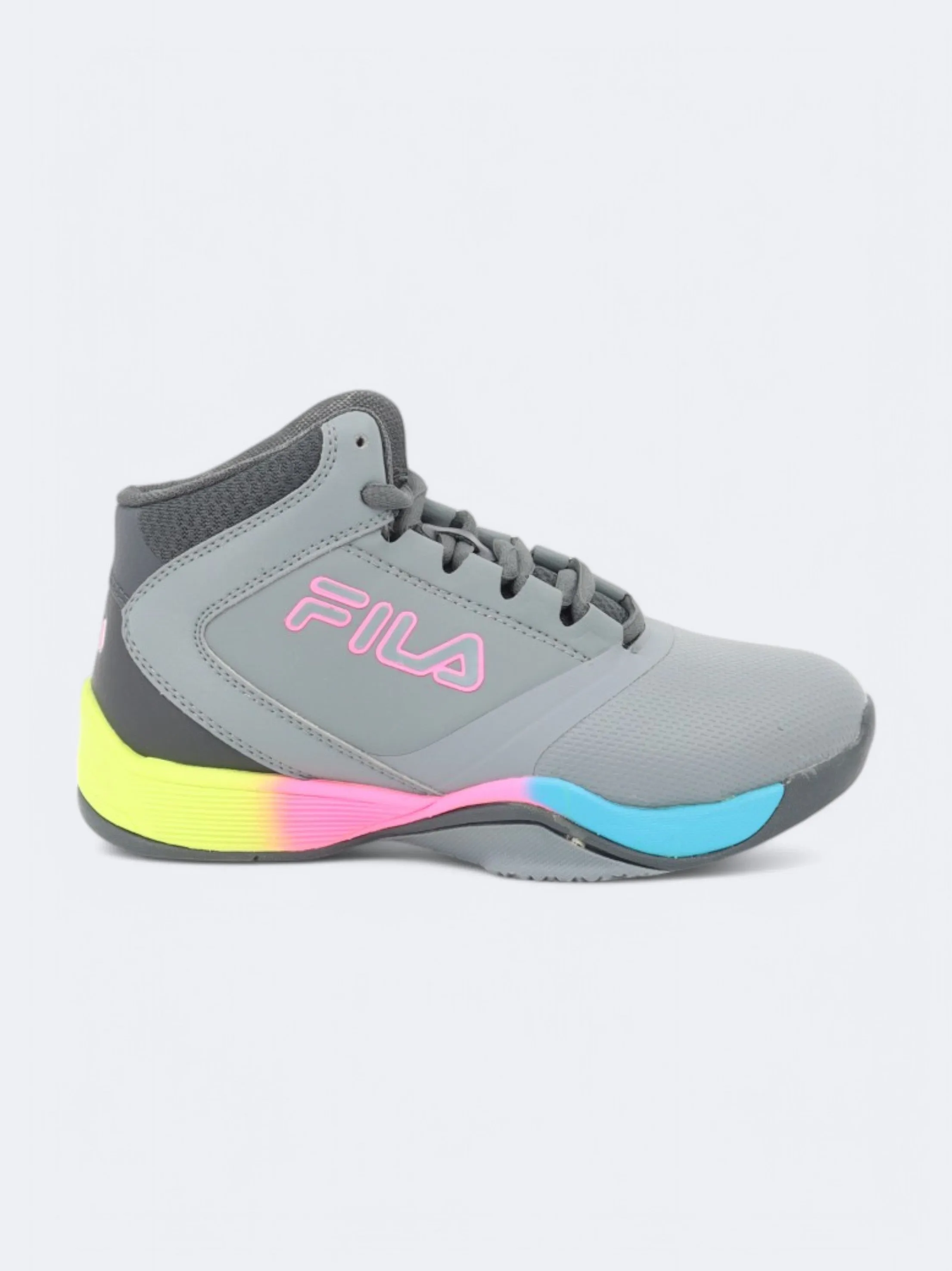 Kids Girl's Brand Logo Printed Basketball Shoes,Grey