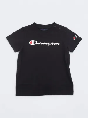 Kid's Girl's Brand Logo Printed T-Shirt,Black