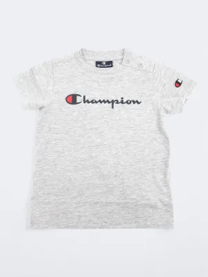 Kid's Girl's Brand Logo Printed T-Shirt,Light-Grey