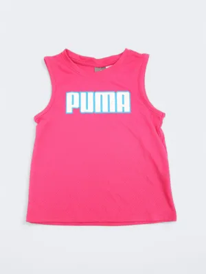 Kid's Girl's Brand Logo Printed Tank Top,Pink