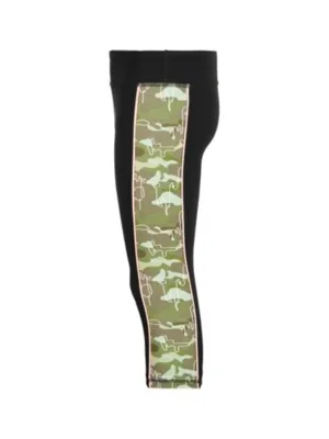Kids Girl's Camo Printed Legging,Black/Green
