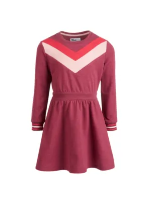 Kids Girl's Chevron Sweatshirt Dress,Wine
