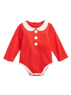 Kids Girl's Christmas Bodysuit,Red
