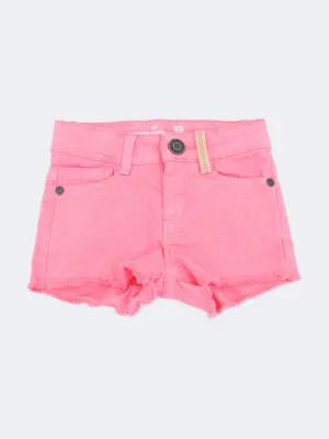 Kids Girl's Frayed Denim Shorts,Pink