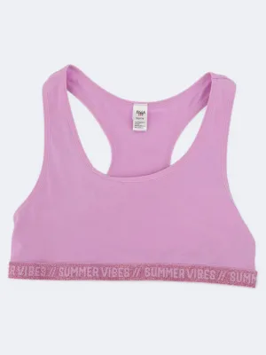 Kids Girl's Glitted Cropped Top,Lilac
