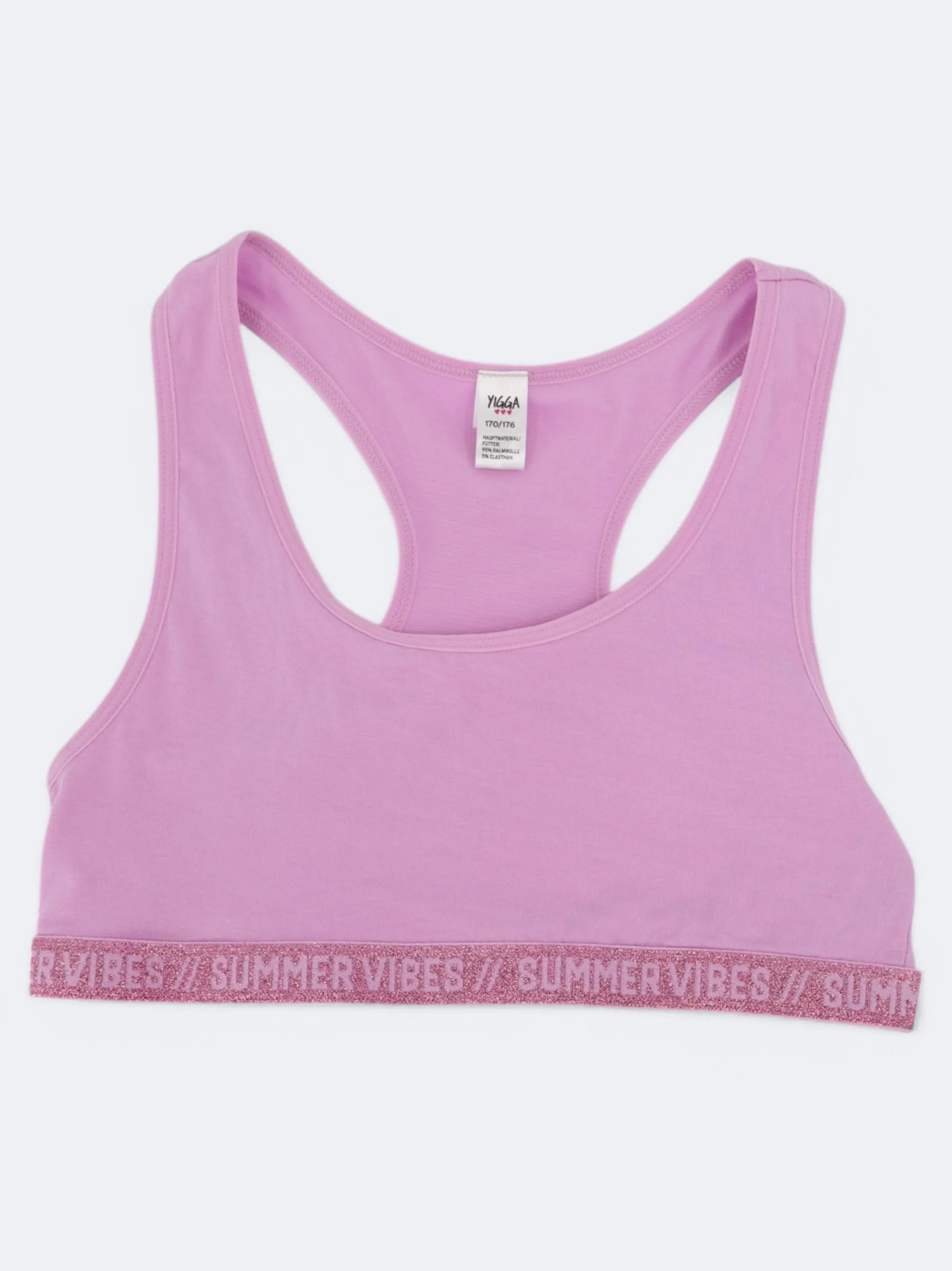 Kids Girl's Glitted Cropped Top,Lilac